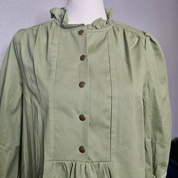 POMANDER PLACE Shift Dress Size Small Sage Green Tuckernuck Minimalist Casual - Picture 6 of 14